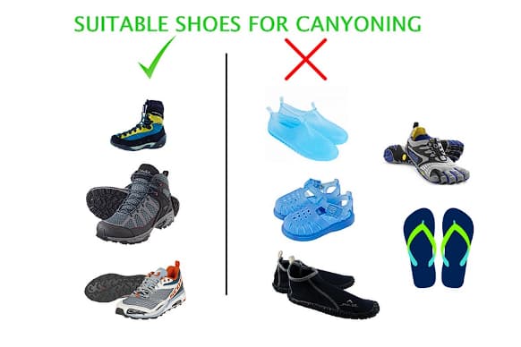 Canyoning footwear