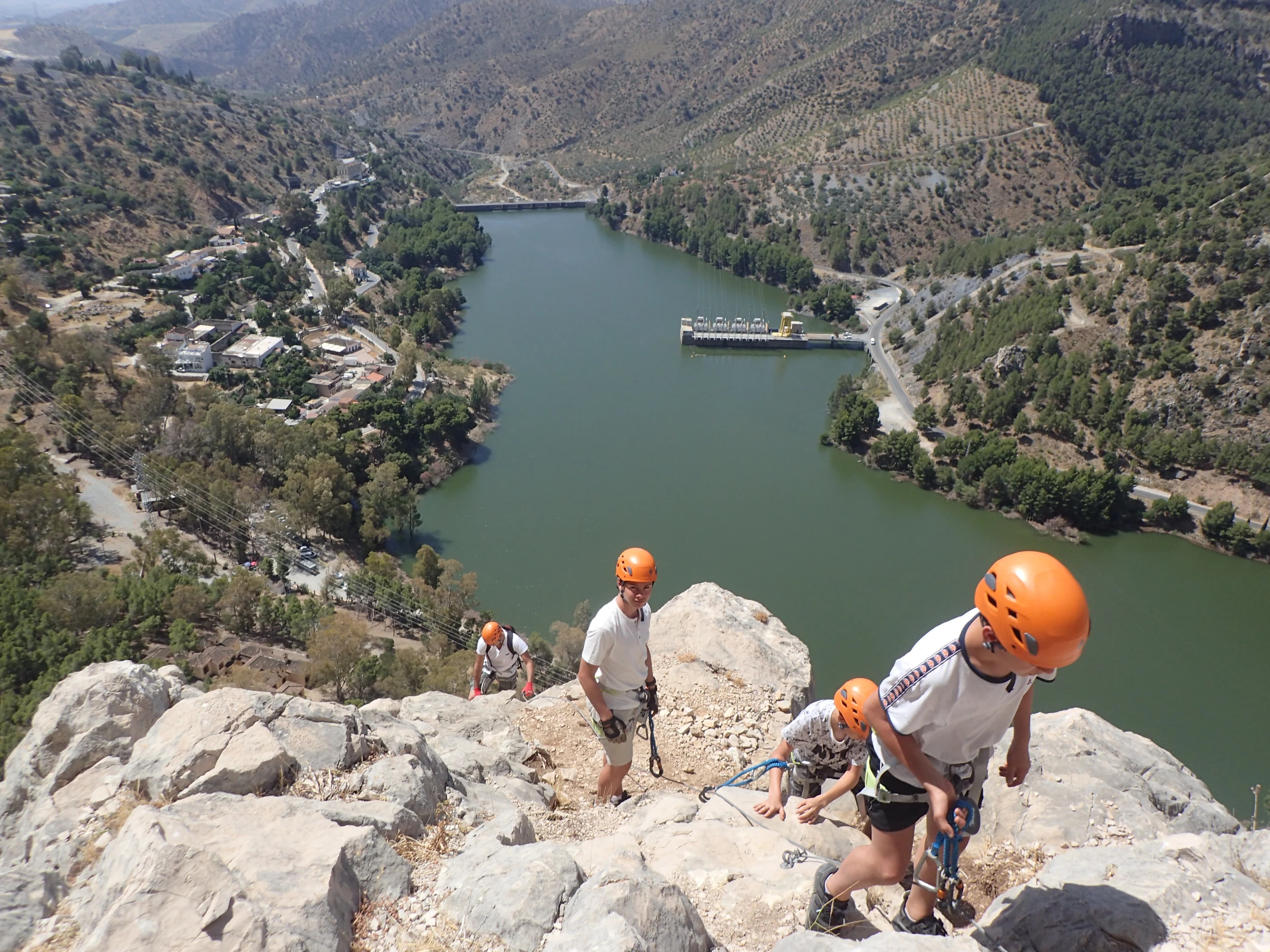 Via Ferrata El Chorro - Rappelling down a waterfall in el chorro via ferrata