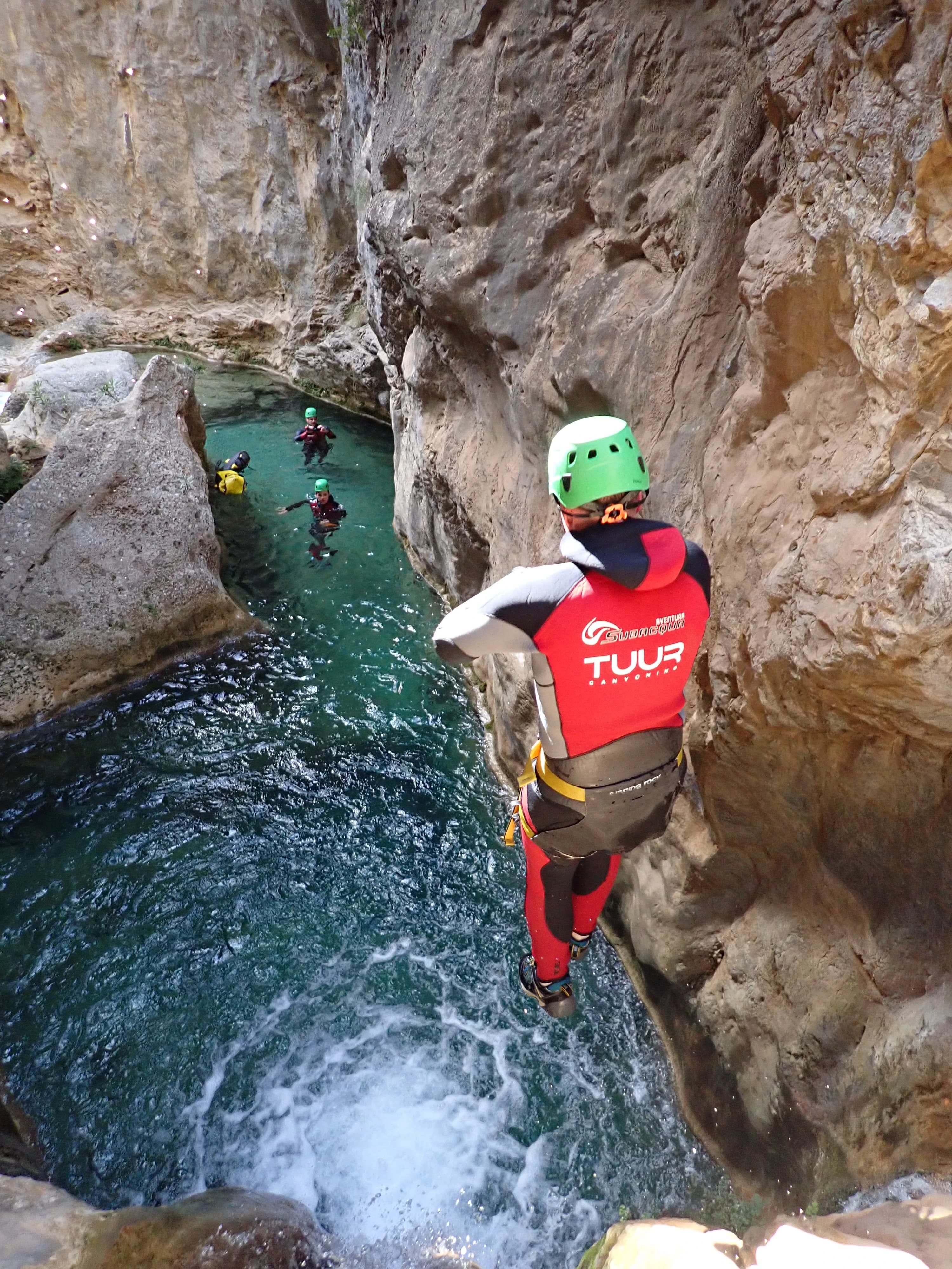 Rio Verde canyon - Sliding down a natural water slide in rio verde canyon